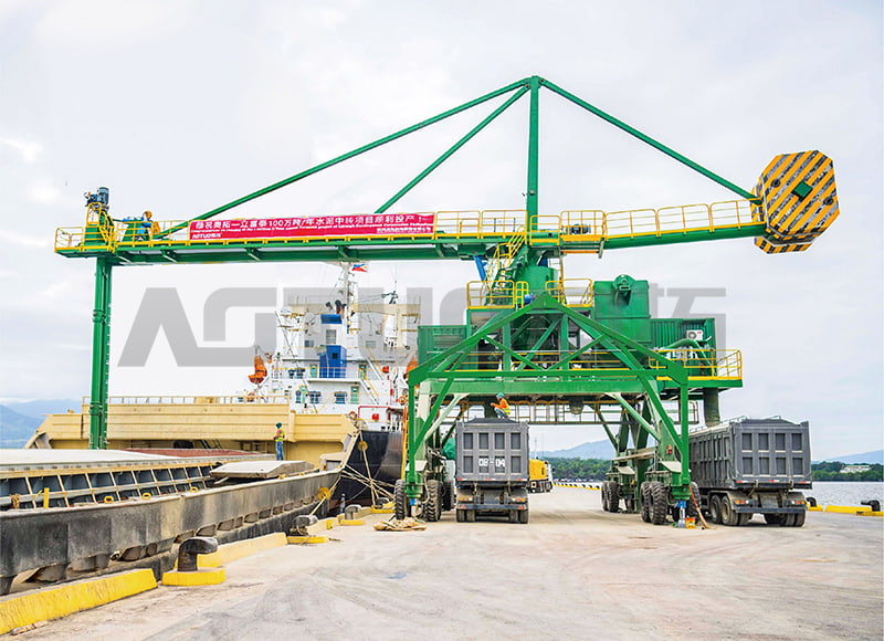 1000-70000 DWT 200-1500t/h Descărcător mobil cu șurub pentru anvelope